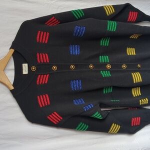 Basler cardigan women's wool navy Sweater large